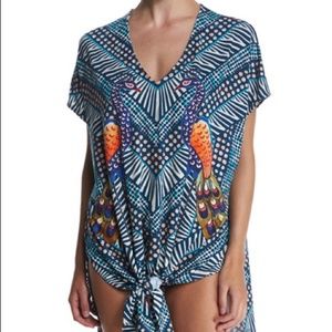 Mara Hoffman Swim, Peacock, Cotton Cover Up, XS/S